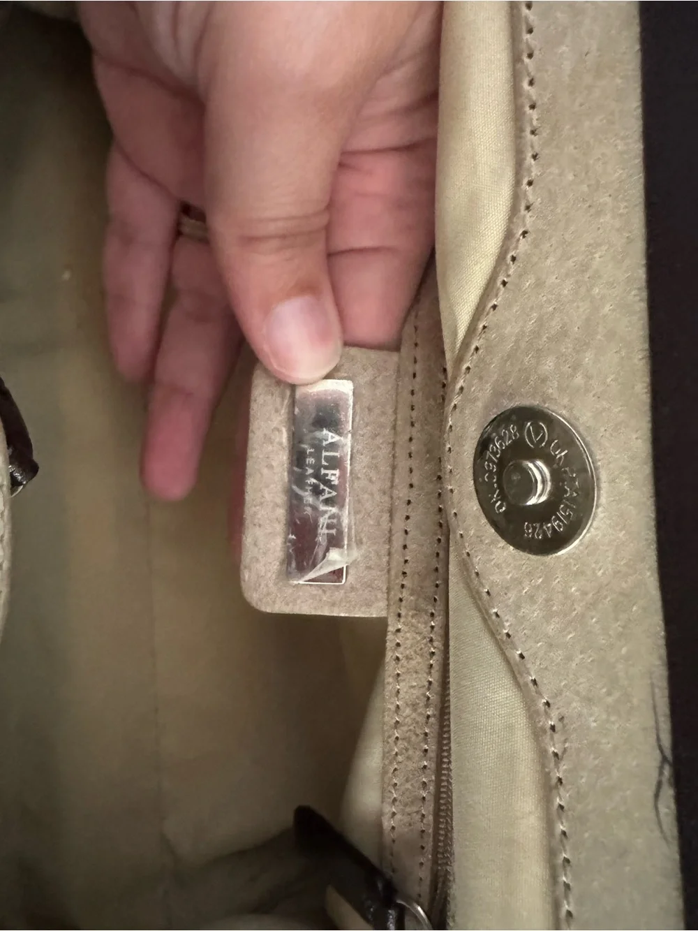 Alfani Classic Brown Leather Shoulder Bag